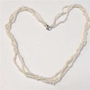 $240 Silver Fresh Water Pearl 16" Necklace