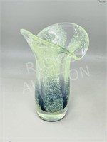retro green glass vase
