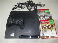 PS3 System with  / 1 Controller and 3 Games
