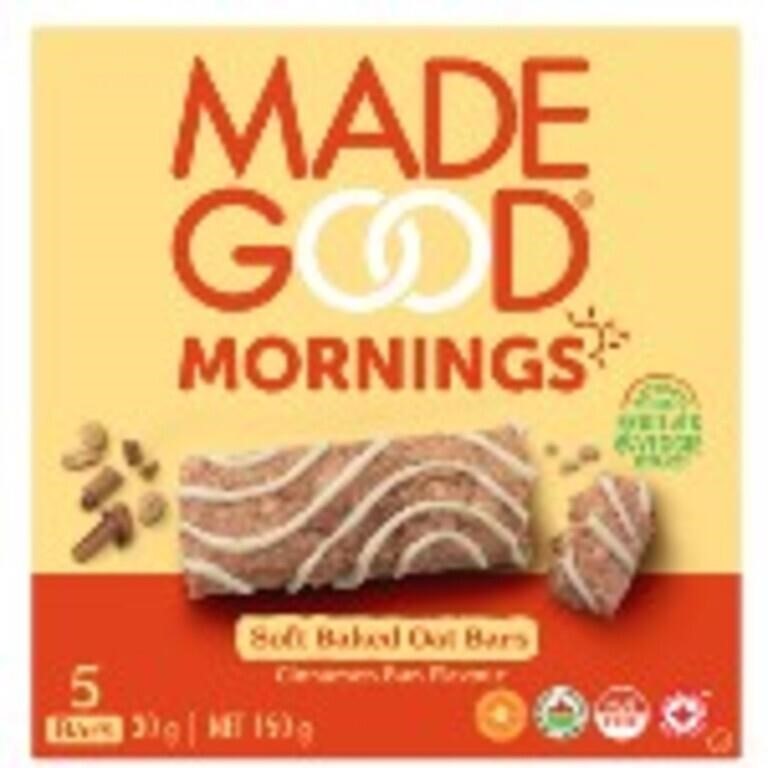 2 BOXES - MadeGood Mornings Soft Baked Oat Bars