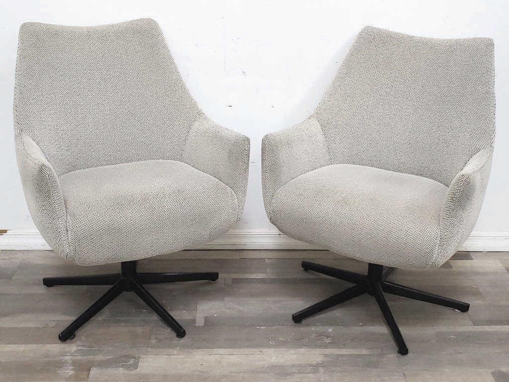 Modern upholstered swivel arm chair