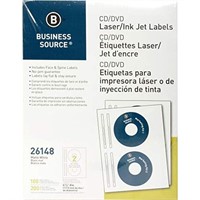 Business Source 26148 CD/DVD Labels for Laser and