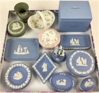 Assorted Wedgwood Porcelain Jars, Vases, Trays