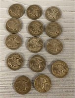 (14) WWII Silver Nickels