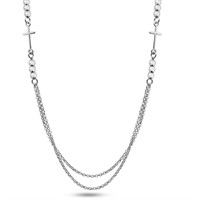 Sterling Silver Multi Chain Beaded Necklace