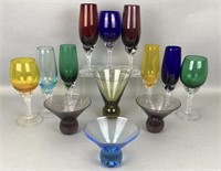 Assorted Colored Glass Stemware