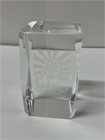 ETCHED CRYSTAL PAPERWEIGHT - HOLY MARY MOTHER OF
