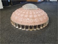 Vintage Pink Bubble Glass Lampshade