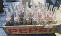 Wood Pepsi Crate Full of Soda Bottles