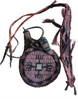 19C SIOUX BEADED POUCH AND ARMBAND