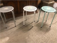 3 Metal Stools