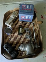 Lot of misc collectibles Avon meat grinder etc