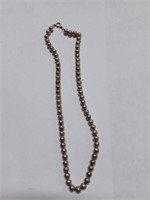 Marked Sterling Beaded Necklace- 17.7g