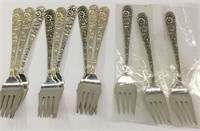 12 S Kirk & Son Sterling Repousse Salad Forks