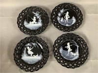 Fenton Black Mary Gregory plates