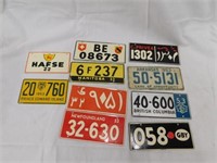 1953 Cescal premium license plates, 9 plates from