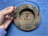Old hand woven incense basket