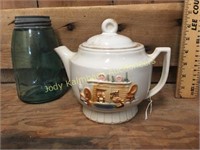 Antique porcelier vitreous china teapot