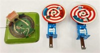 1950s Chein Tin Spinners & German Tin Train Toys