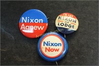 NIXON AGNEW / NIXON LODGE/ NIXON POLITCAL PINBACKS