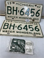 Set Of 1962 License Plates w/ Tabs