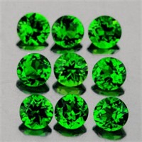 Natural Chrome Green Diopside 9 Pcs {Flawless-VVS}