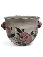 H. Evans signed pottery terracotta planter pot