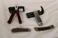 4 pc. Knives including Gerber & Leatherman