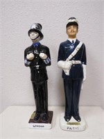 TWO LONDON & PARIS POLICE OFFICER LIQUOR BOTTLES