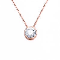14k Rose Gold 1.31 ct Diamond Pendant Necklace Set