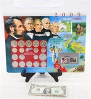 2009 U.S. MINT UNCIRCULATED COIN SET & STAMP