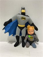 Early Batman, plush doll 14 inches tall and baby
