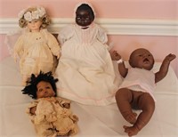4 Dolls: 12" plastic African American 1977