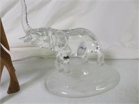 Hand carved camel, heavy glass elephant