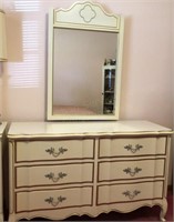 46" 6 Drawer Mirrored Dresser