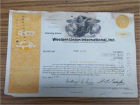 Western Union international stock certificate