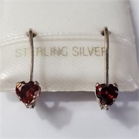 Silver Garnet Earrings
