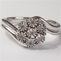 $140 Silver 7 Diamond Ring
