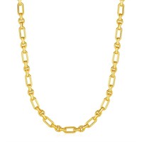14k Gold Rounded Rectangular Necklace