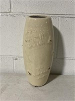 RUSTIC CERAMIC FLOWER VASE 12IN X 4IN