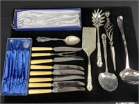 Lamson cutlery, with ornate serving utensils