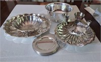 Nice silver plate serving bowls and dessert