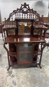 Mahogany One Door Etagere with Spindles