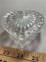 Glass heart shape jewelry dish