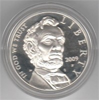 2009 P US Silver One Dollar Coin Lincoln