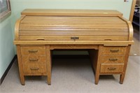 Antique Oak Leopold Rolltop Desk