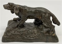 Vintage Metal Hunting Pointer Dog Sculpture