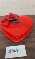 Teleflora Heart shaped trinket box.
 Ceramic