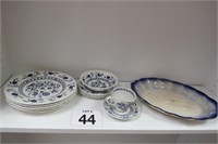 Vintage Porcelain Serving Tray & Dishes