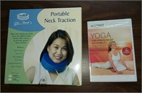 Portable Neck Traction Device and Yoga DVD - As
